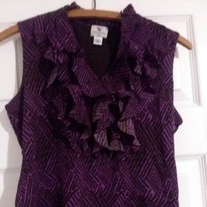 Worthington Purple Sleeveless Dress Shirt